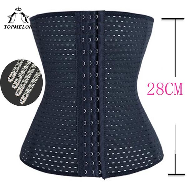 

elon cincher slimming belt waist trainer steel boned waist shaper hollow out breathable belly control belts slimming girdle, Black;white