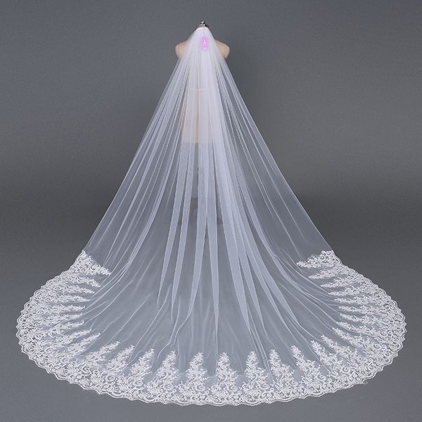 

long wedding veils 3m cathedral length lace veil new fast shipping real bridal veils bridal accessories wedding veils, Black