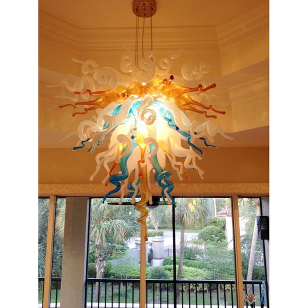 

chihuly style custom made blown glass chandelier light ac 110v 220v colored murano glass modern art led pendant lamps for home decor