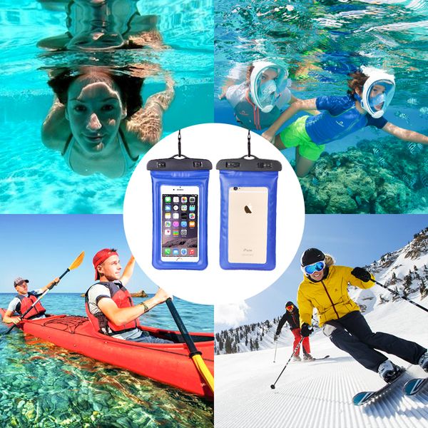 

universal waterproof case cellphone underwater dry bag pouch for iphone xs 8 7 6 samsung s10 s9 diving swimming max 6.3 inch
