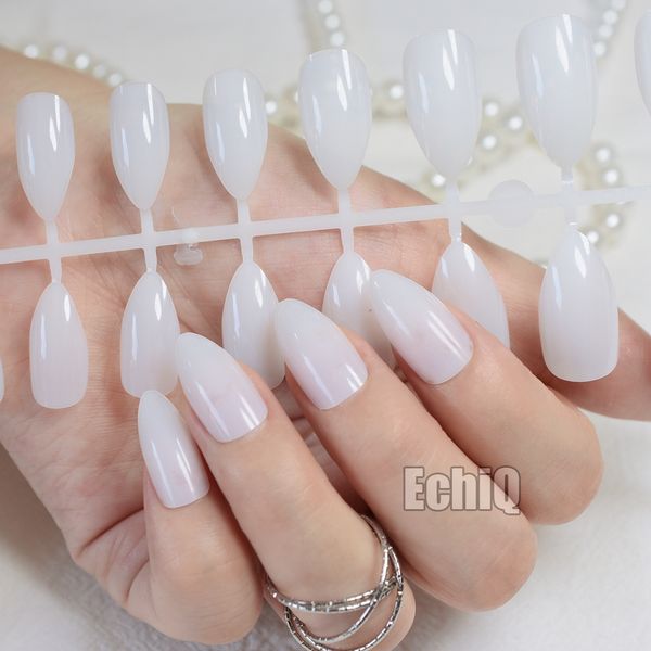 

24pcs half clear white nail art tips full cover oval sharp stiletto false fake nails tips manicure artificial nails salon 27p, Red;gold