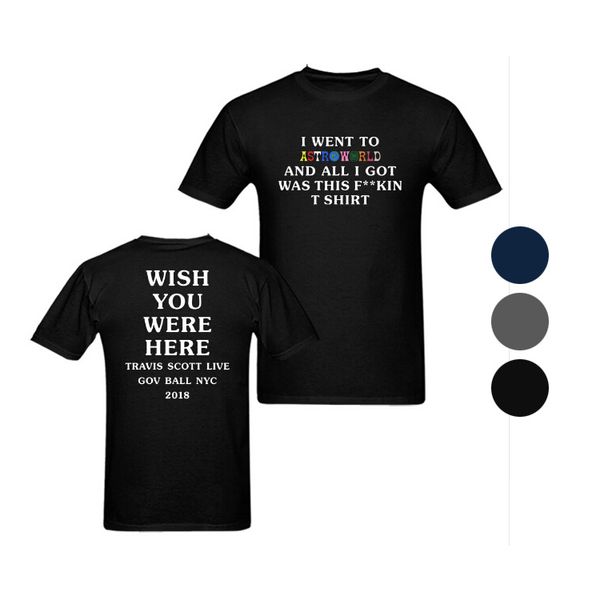 

travis scott new astroworld hip hop tees rapper tshirt for men and women letter print tees, White