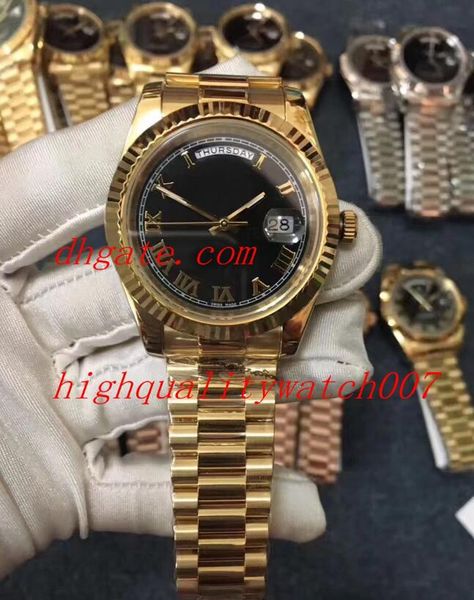 

luxury men's fashion wristwatches 228235 228238 18k rose gold 41mm black dial asia eta movement automatic mens watch watches, Slivery;brown