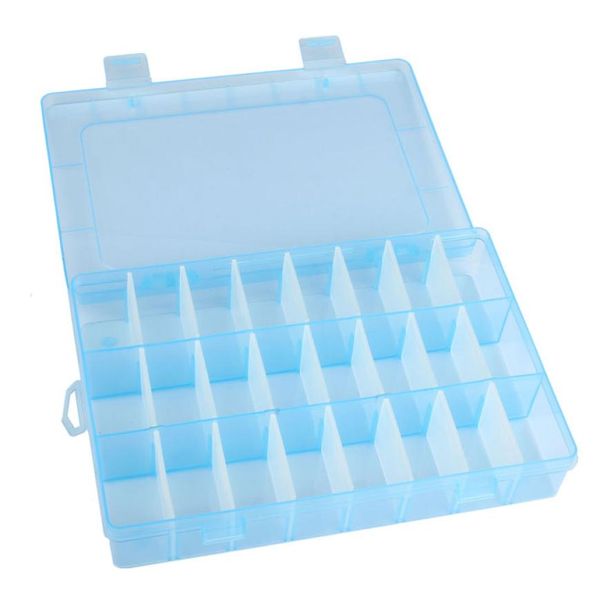 

new organizer new practical adjustable plastic 24 compartment storage box case bead rings jewelry display organizer wonderful131
