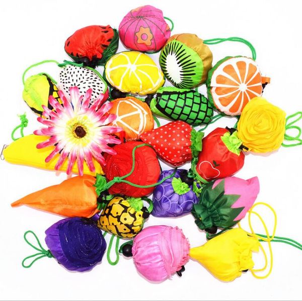 

super cute fruit shopping bag nylon foldable eco friendly tote bag for company advertisement gifts logo customized