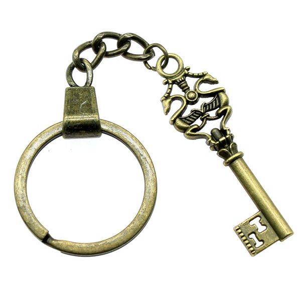 

6 pieces key chain women key rings couple keychain for keys retro key 48x14mm, Slivery;golden