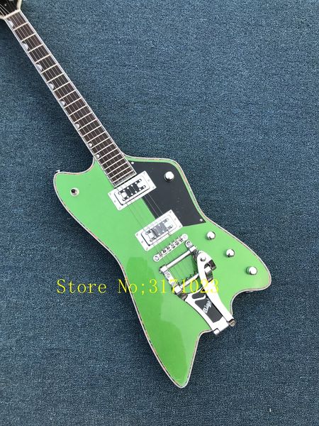 

Rare gre g6199 billy bo jupiter metallic green thunderbird electric guitar abalone body neck binding big tremolo tailpiece clearance