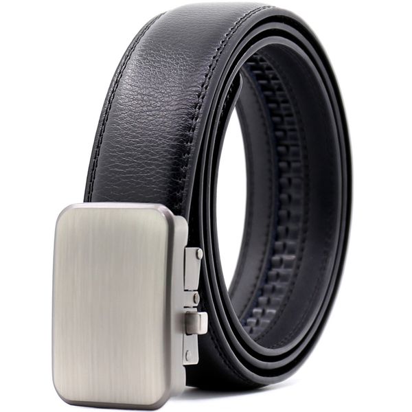 

fashion new arrival brand automatic buckle men belt genuine leather belt for men brand luxury business cow skin male strap lh134, Black;brown