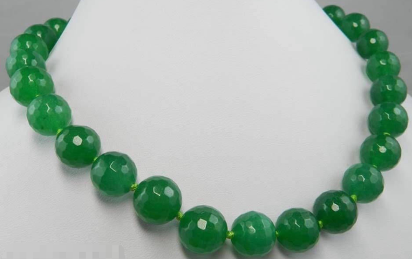 

handmade pretty 10mm natural multicolor jade round stone beaded necklace 18", Silver