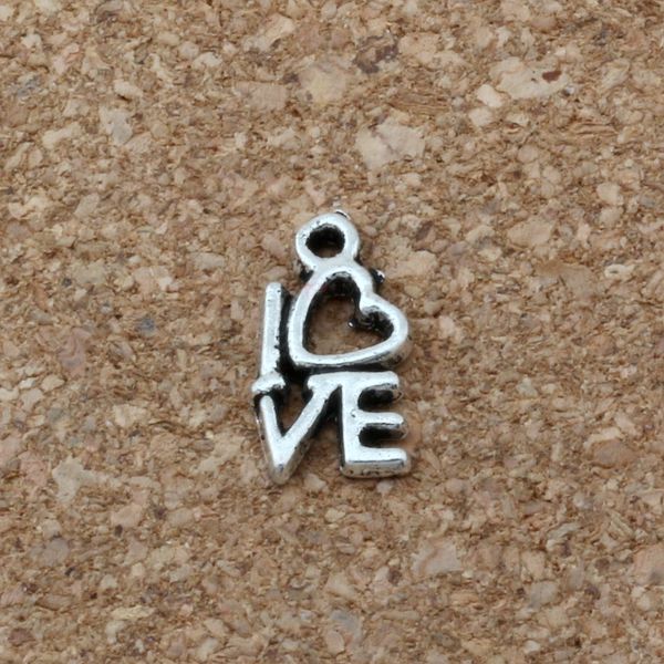 

love charms pendants 500pcs/lot sell antique silver jewelry diy 8 x14mm a-170, Bronze;silver