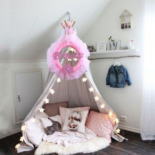 High Qualitybaby Room Decor Pink Or Blue Princess Castle Ring Yarn