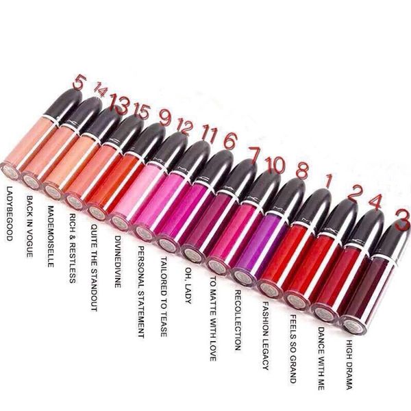 

Brand m matte liquid lip tick beauty lip makeup waterproof retro matte lip glo long la ting lipglo co metic 15 color dhl