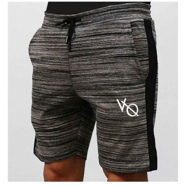 

2018 new shorts men striped sporting beach trousers cotton bodybuilding sweatpants fitness short jogger casual gyms cargo shorts, Black