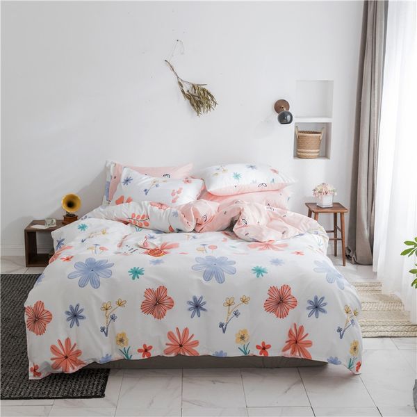 

romantic bedding kids duvet cover set teenage girl bedding quilted cover pillowcase sheets bed cotton flower printed set