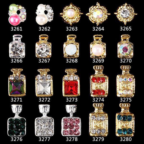 

10pcs japanese metal rhinestone new fashion popular nail jewelry diy nail art decorative accessories tool, Silver;gold