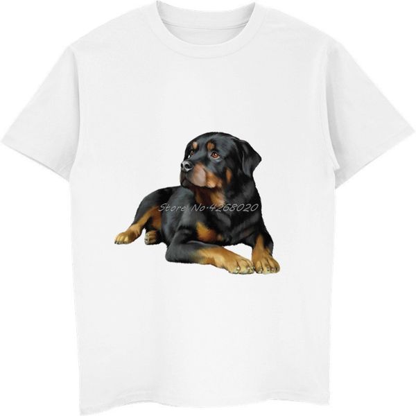 

sell rottweiler dog fashion t-shirt men's short sleeve o-neck cotton t shirt tees hip hop streetwear, White;black