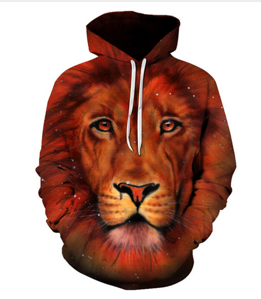 

lion printed 3d sweatshirts men women hoodies plus size 6xl pullover autumn winter coat funny outwear hooded coat qw014, Black
