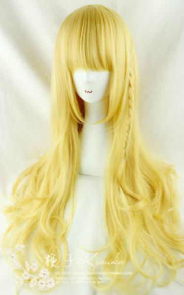 

charming fashion blonde wavy cosplay women's synthetic hair wigs, Black;brown