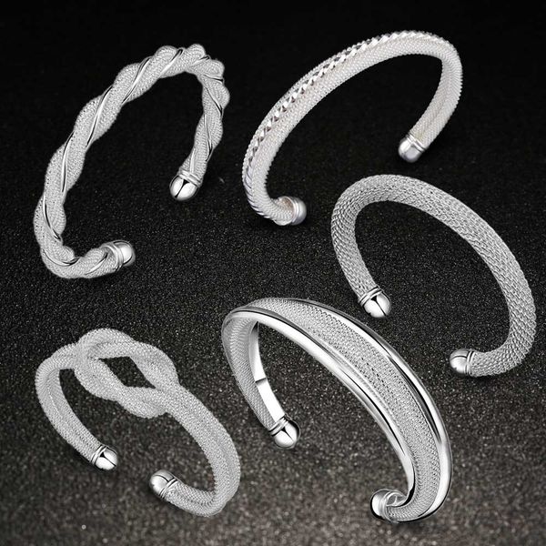 

продвижение моды 5 видов женская 925 стерлингового серебра браслет браслеты ювелирные изделия mix 4 стиль 925 серебро сияющий женские брасле, Black