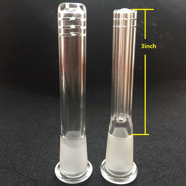 3-Zoll-Sechsarmiges Down-Stem-Rohr, Glas-Downstem, 14 mm weiblich auf 18 mm männlich, mattiertes Gelenk für Glasbong-Wasserpfeife