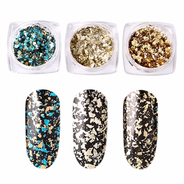 

0.1g flakes nail art sequins glitter sequins mirror effect powder manicure tool new fashion, Silver;gold