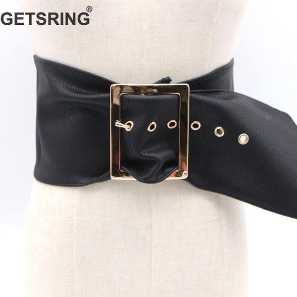 

getsring woman belt soft imitation leather wide waist belt corset all match cummerbunds solid simple waistbands woman belts new, Black;brown