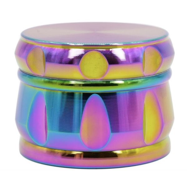 Commercio all'ingrosso 63mm arcobaleno Smerigliatrice per tabacco SharpStone Qualità in lega di zinco pietra affilata Herb smoke dey herb Grinder per fumare