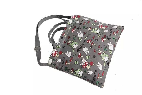 

359# wholesale printing casual fashion cartoon my neighbor totoro elongated dual-use package cartoon 6color backpack/bag