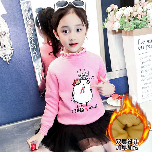 

new pattern winter clothes children thickening upper garment cartoon sweater, Blue