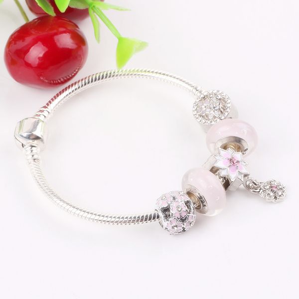 

aifeili fashion trend pink peach pendant beads glass beads series diy bracelets gifts new fit jewelry, Black