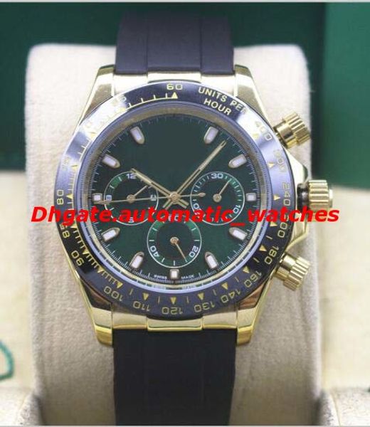 

selling luxury watches 18k gold 116508 5 colors dial ceramic bezel rubber bracelet automatic fashion men's watch wristwatch, Slivery;brown