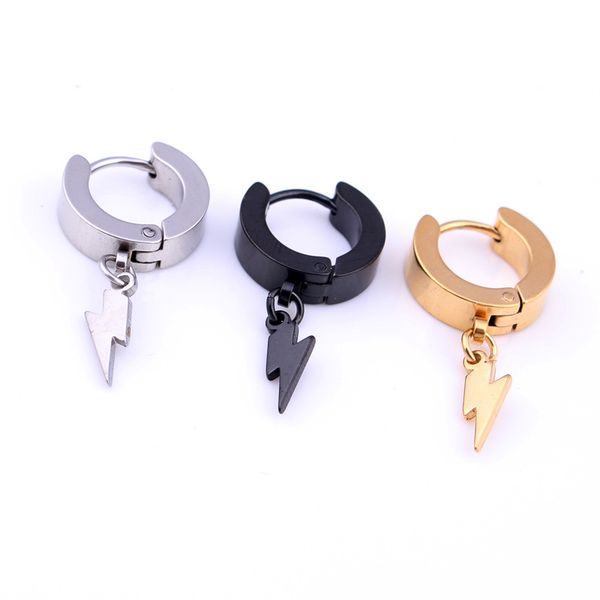 

Мода Мужчины Женщины Панк Маленький Круг Серьги Титана Стали Серебро Золото Черн