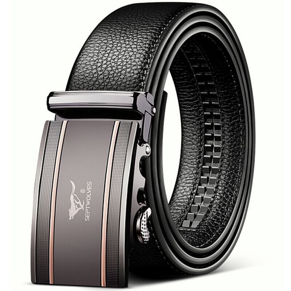 

septwolvesmen's genuine leather ratchet dress belt with linxx buckle, enclosed in an elegant gift bag 7a513129000, Black;brown