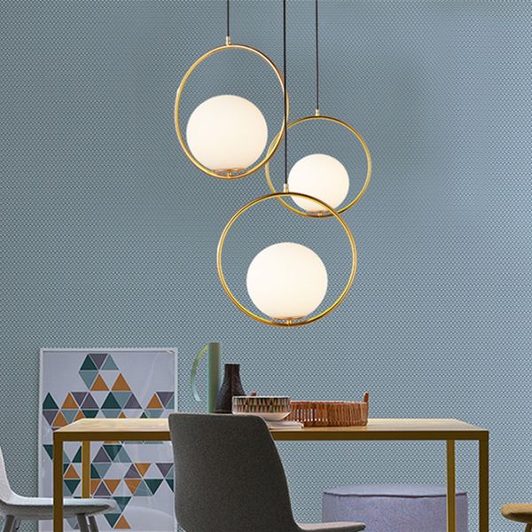 Modern Gold Gold Round Globe Lights Restaurant Lights Freeps Freedurs Freedurs Right a sospensione Lampada a tracolla Lampada a led Lampada a LED