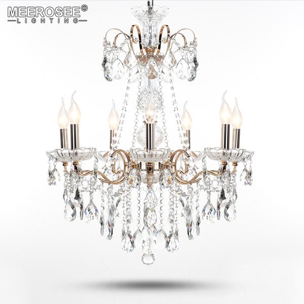 Personality Crystal Chandelier Light K9 7 Heads Hanging Crystal Chandelier Light K9