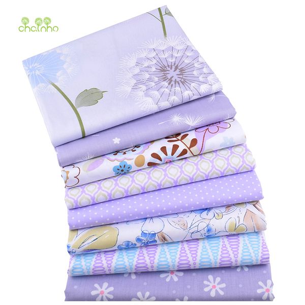 

chainho,purple floral print twill cotton fabric,for diy quilting sewing/tissue of baby&child/sheet,pillow material,half meter, Black;white