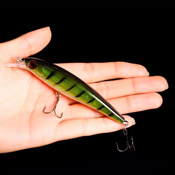 

1PCS Minnow Fishing Lure Laser Hard Artificial Bait 3D Eyes 11cm 13.1g Fishing Wobblers Crankbait Minnows Pesca 0-2M