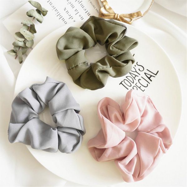 1 Pcs Popular Venda Cabelo Scrunchies Elastic Pure Color Primavera Cabelo Titular De Cabelo Para Mulheres Acesso De Meninas Cheveux