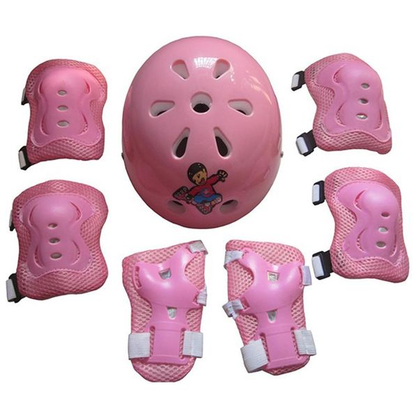 

7pcs/set children bicycle helmet wrist elbow knee pads sport cyling bicycle helmet for children skate mtb riding cycling
