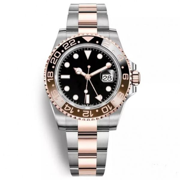 

2018 Вновь появившаяся версия V3 Batman GMT2 Deluxe Мужские часы 40MM Керамическая вращающаяся рамка Розовое золото Автоматические часы с застежкой с механизмом движения