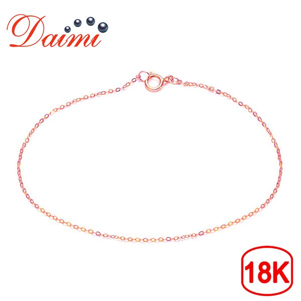

daimi 18k gold chain au750 pure gold bracelet chain 18k rose light bracelet, Golden;silver