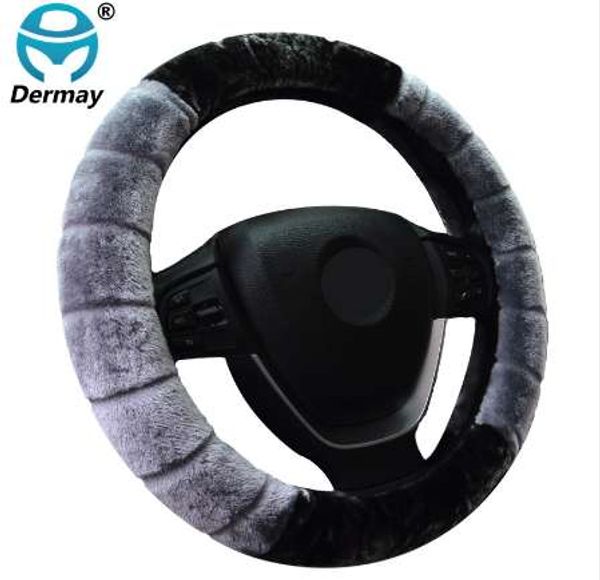 

4 colors winter warm fur steering wheel cover size m fit 14-15" steering wheel 95% cars ing