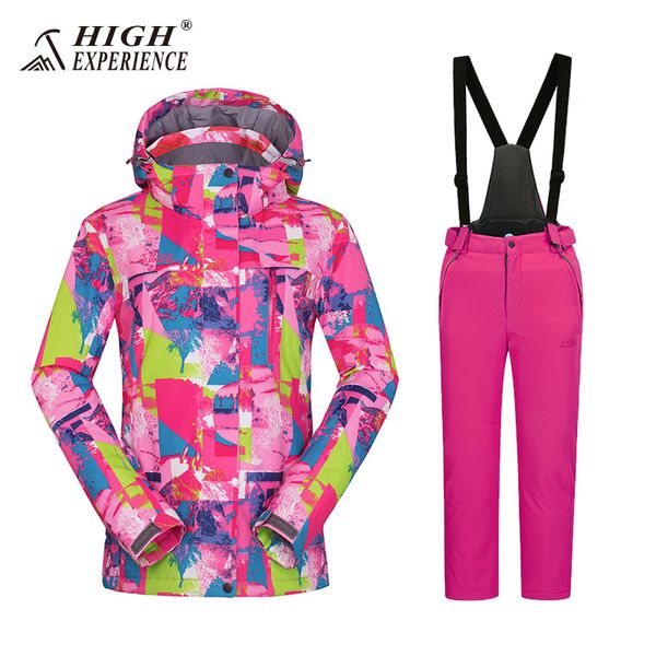 

girls ski suit set winter children kids ski jacket and pants sport with detachable hooded waterproof snowboard jacket pants