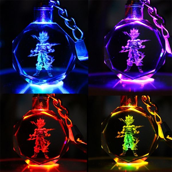 

Ослепить цвет Dragon Ball Super Saiyan Гоку брелки Кристалл брелок для автомобилей LED подвеска цвет Флэш-ключ пряжки 2 5ln Y