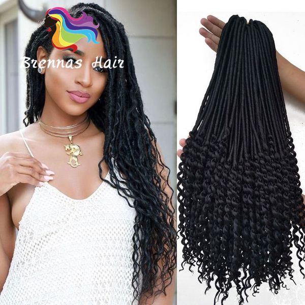 Best Goddess Hairstyles Faux Locs Kesi Marley Braiding Hair Extensions Free Ship 18inch Crochet Braids Half Wave Half Curly For Women Curl Canada 2019