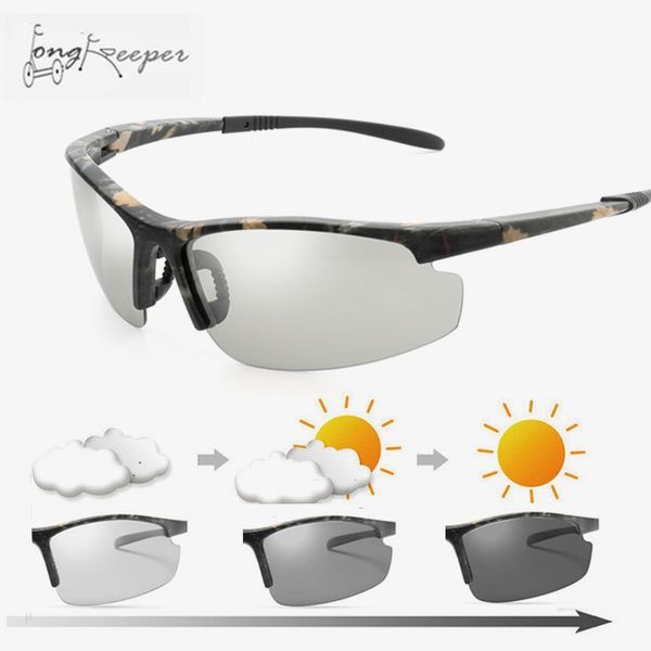 

driving pchromic sunglasses cycling camo polarized chameleon discoloration sun glasses for women men oculos de sol masculino