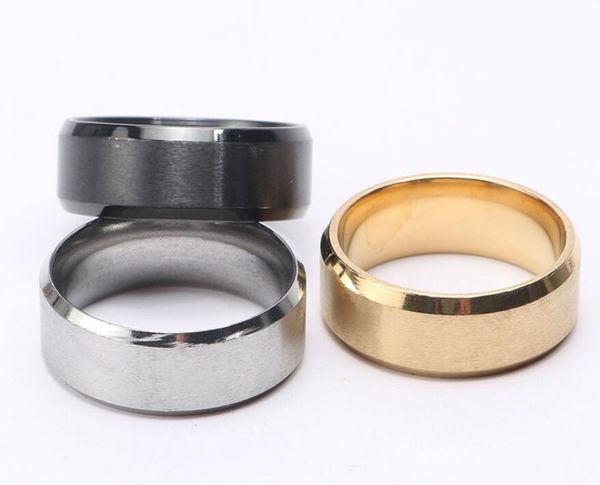 HEIßER Schmuck 8 MM Edelstahl Ring Band Titan Silber Schwarz Gold Männer Größe 6 bis 13 Hochzeit Verlobungsringe