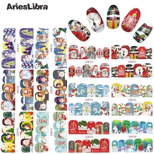 

arieslibra nail decal stencil christmas series snowman nail art sticker beauty decoration accessorie water transfer sticker, Black