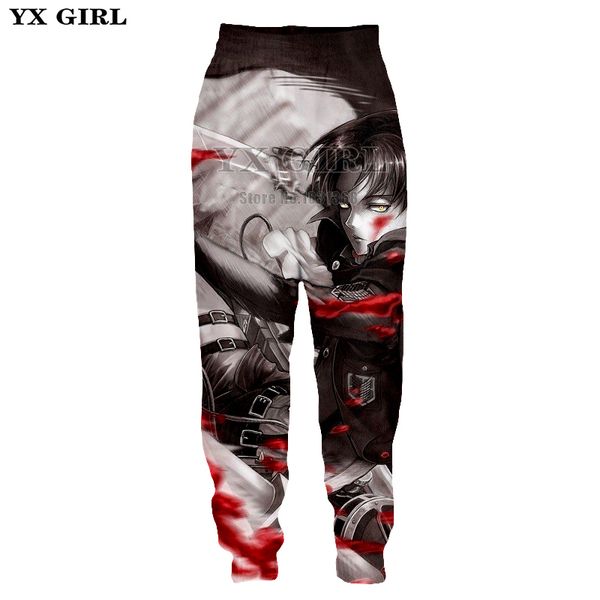 

yx girl 2018 new fashion men's 3d aack on titan joggers pants hip hop sweatpants men spring autumn long trousers dropshipping, Black
