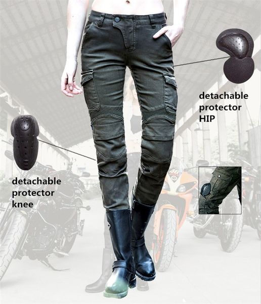 

casual ladies army green jeans uglybros motorpool ubs06 jeans motorcycle trousers racing pants moto pants size:25 26 27